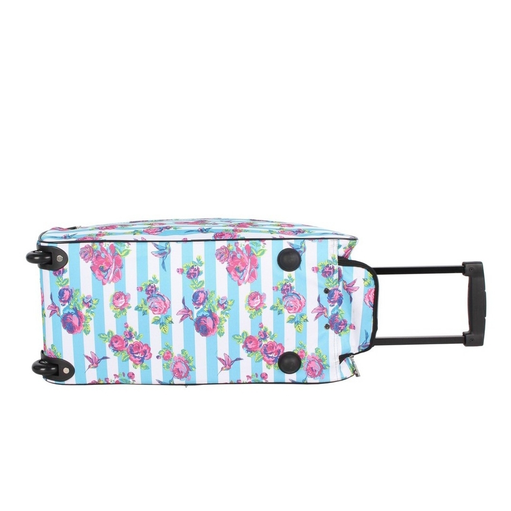 Betsey Johnson Floral Striped Travel Bag - Blue and Pink - Picture 2 of 6